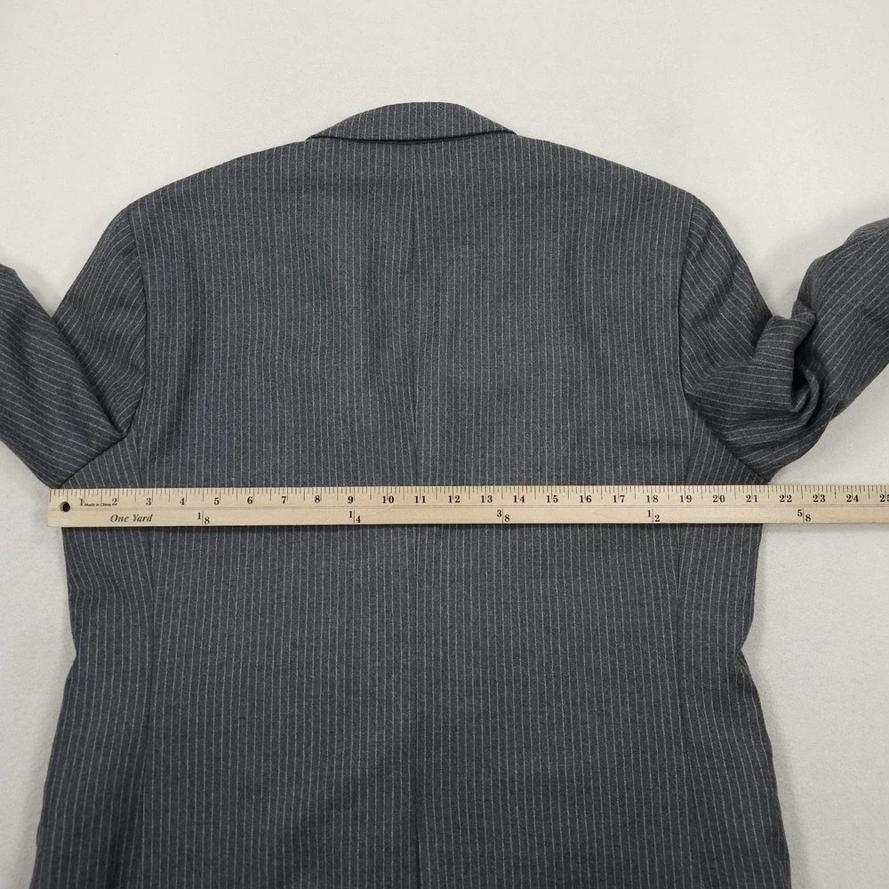 Banana Republic Blazer Mens 42R Gray Pinstripe Slim Fit Marzotto Wool Jacket